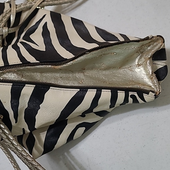 💥3for$12💥 New Directions Zebra Print Bag with Braided Rope Shoulder Straps - Picture 8 of 15